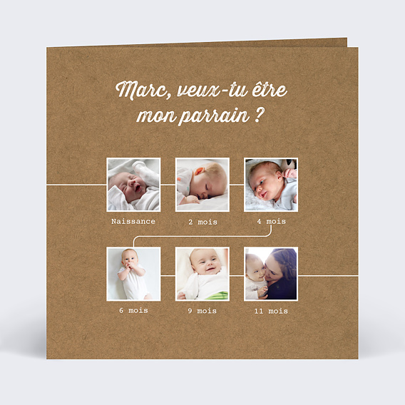 Carte Demande Parrain Marraine Timeline Kraft