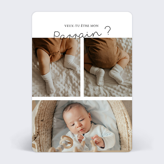 Demande parrain marraine Typographie Minimaliste Parrain