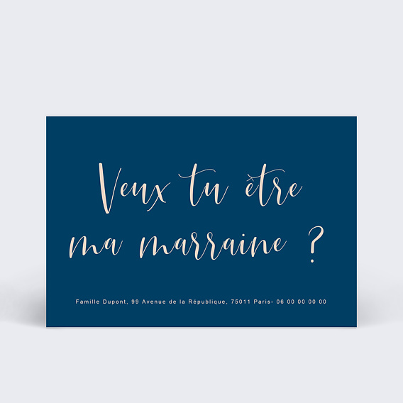 Carte Demande Parrain Marraine Velours