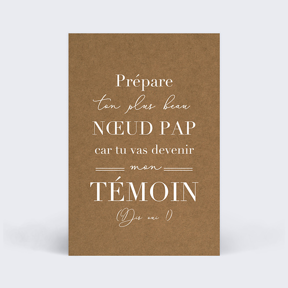 Demande de témoin Bohème Homme