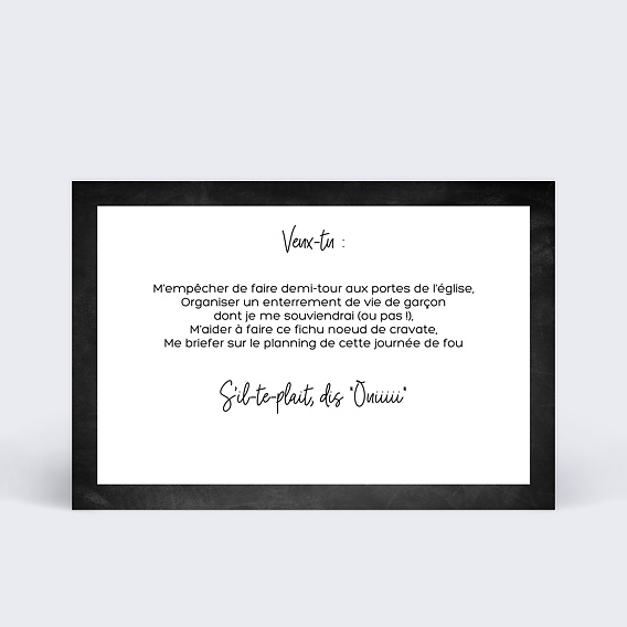 Demande de témoin Jolie Craie Verso