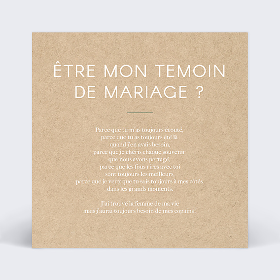 Demande de Témoin Ombrage (Homme)