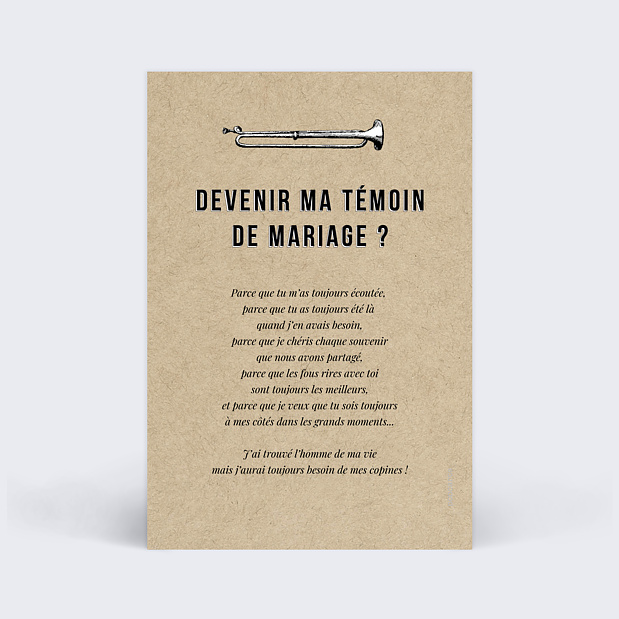 Demande de Témoin Vintage Ludique (Femme) Verso