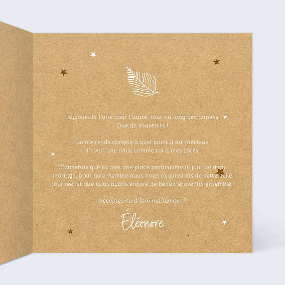 Demande de témoin Tourbillon d'Étoiles Intérieur Droit