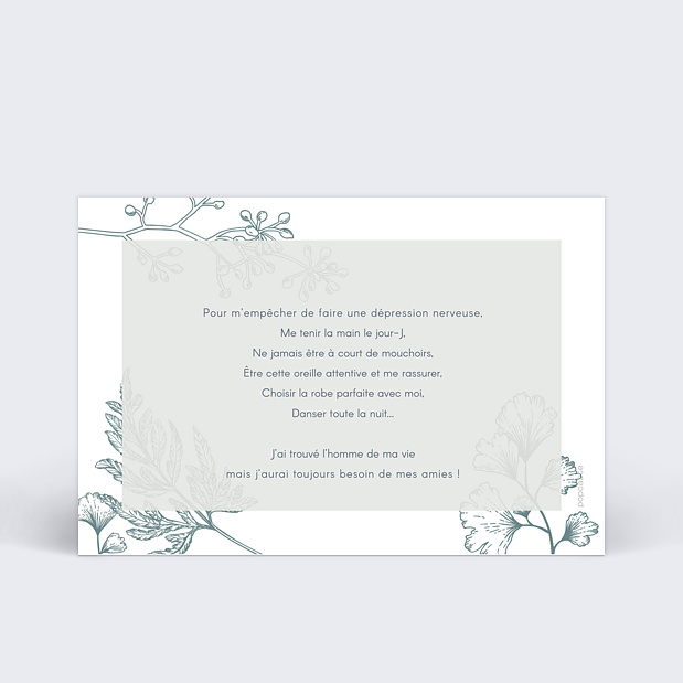 Demande Témoin Botanic Wedding Verso