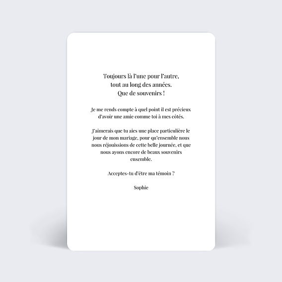 Demande de témoin Calligraphie Verso