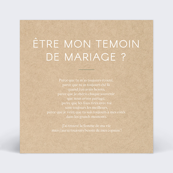 Demande de témoin Ombrage (Homme) Verso