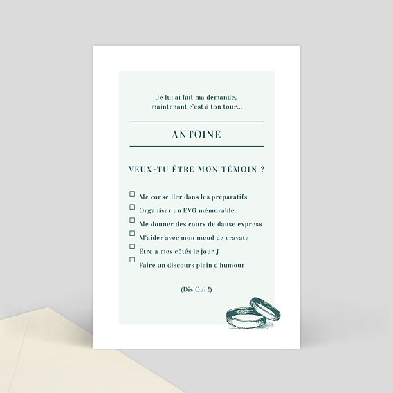 Demande de témoin Badinage Homme Verso