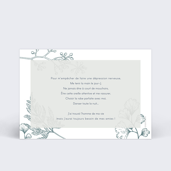 Demande de témoin Botanic Wedding Verso