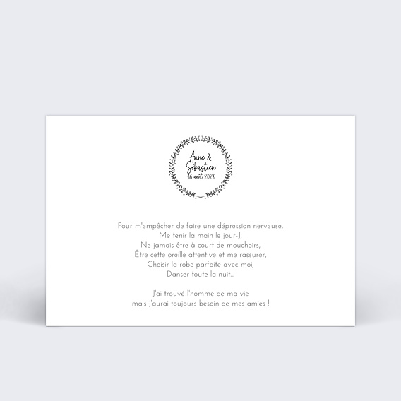 Demande de témoin Couronne Fleurie Verso