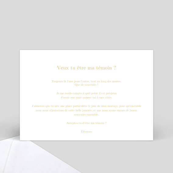 Demande de témoin Jaune Verso