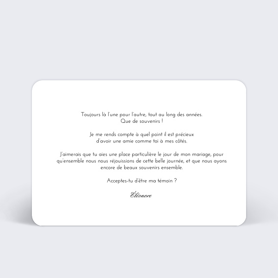 Demande de témoin Invitation Classique Verso