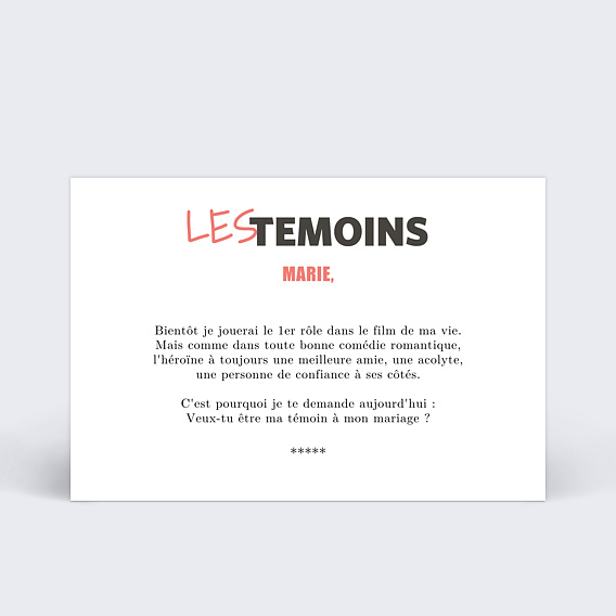 Demande de témoin Affiche de Film Verso