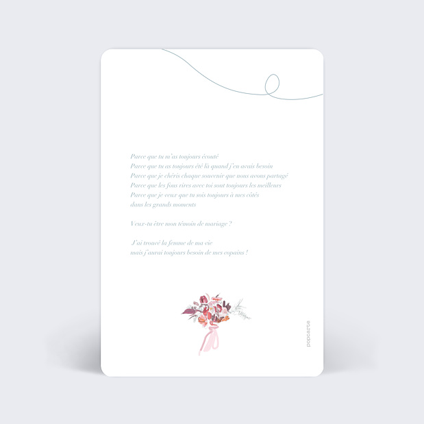 Demande de Témoin Jolies Illustrations (Homme) Verso