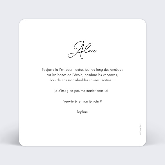 Demande de témoin Tchin-tchin Verso