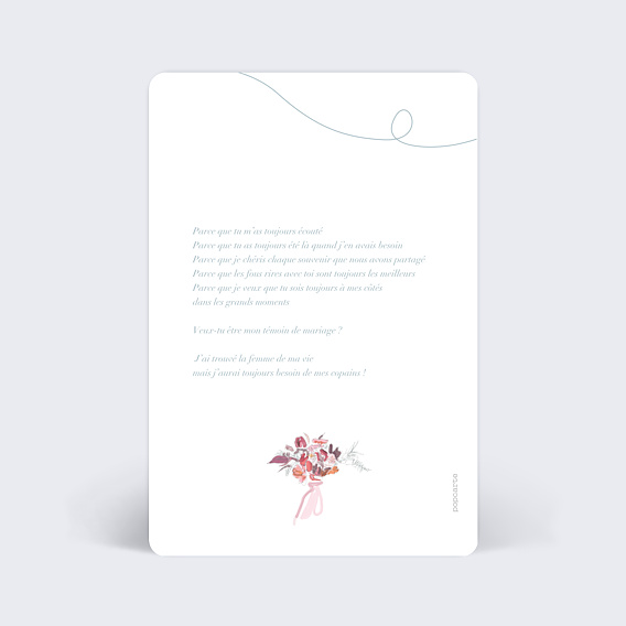 Demande de témoin Jolies Illustrations (Homme) Verso