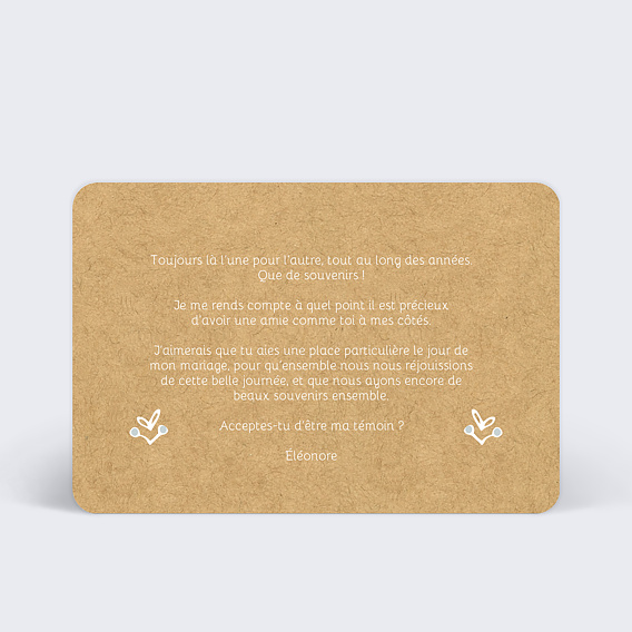 Demande de témoin Timeline Dentelle Verso