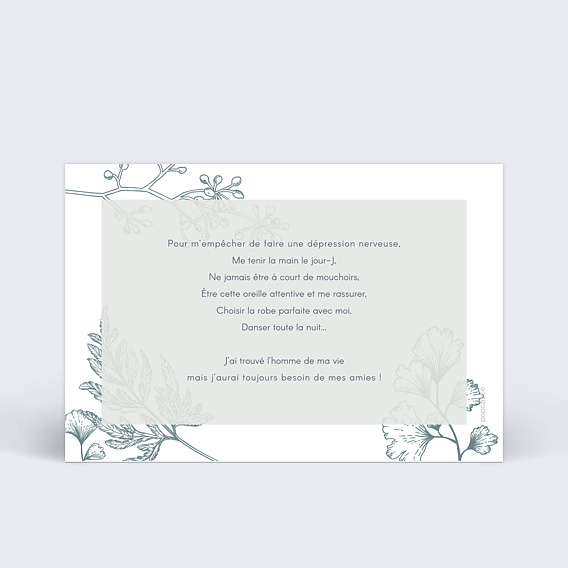 Demande de témoin Botanic Wedding Verso