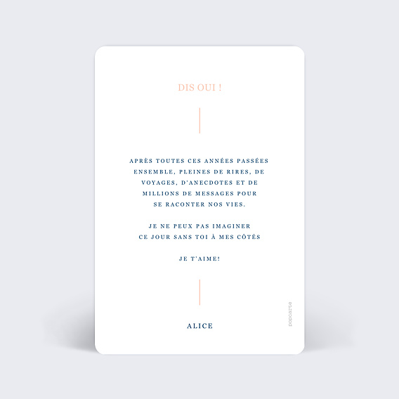 Demande de témoin Caractère Verso