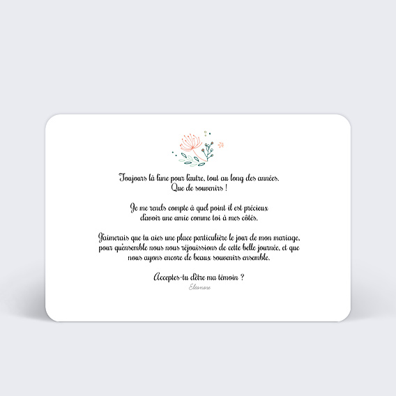Demande de témoin Couronne de Fleurs Verso