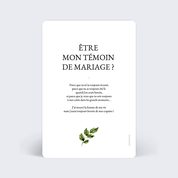 Demande de Témoin Aquarelle Botanique (Homme)