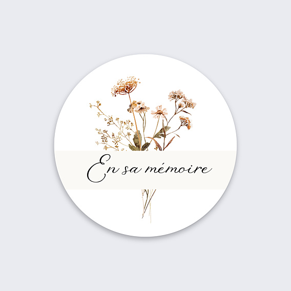 Stickers Décès Bouquet de Fleurs