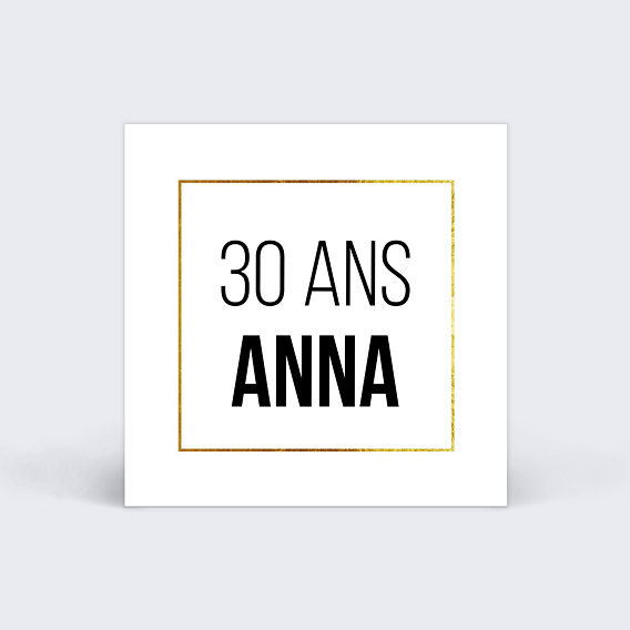 Etiquette Anniversaire Cadre Typo Noir