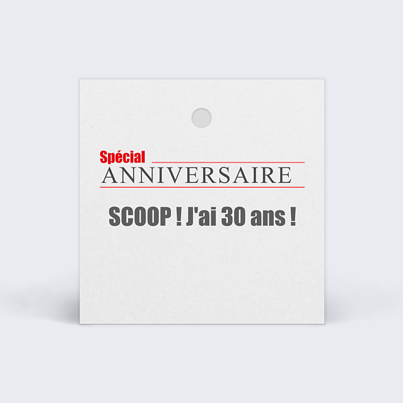 Étiquette anniversaire Journal 