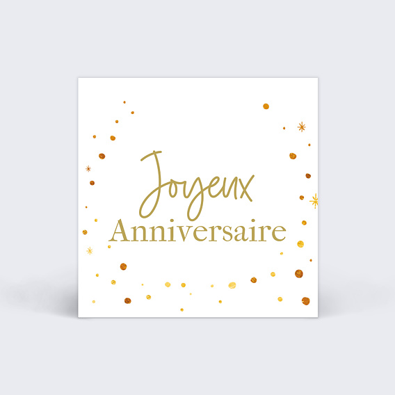 Etiquette Anniversaire Pois Ocre
