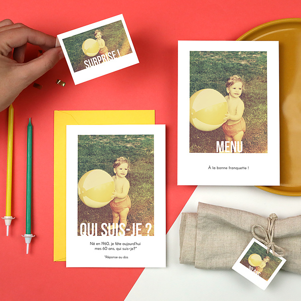 Etiquette anniversaire Typographie cadre