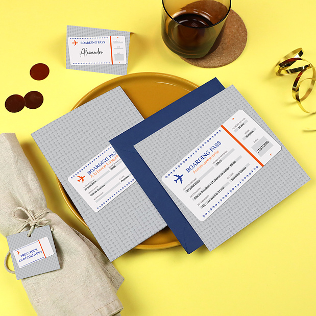 Etiquette Anniversaire Billet d'Avion