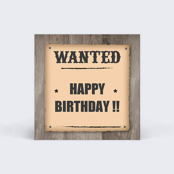 Etiquette Anniversaire Wanted