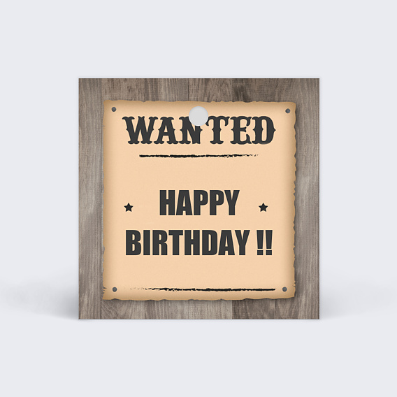 Étiquette anniversaire Wanted