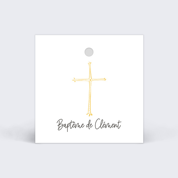 Etiquette baptême Croix d'Or