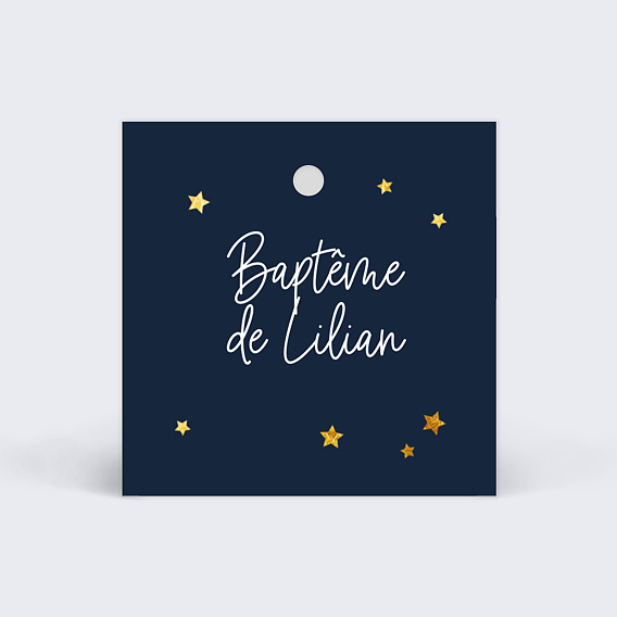 Etiquette baptême Étoiles Marines