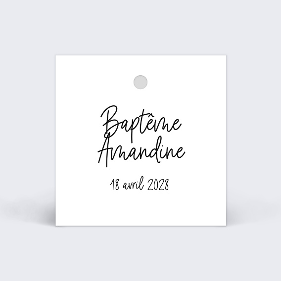 Etiquette baptême Jolies Lettres