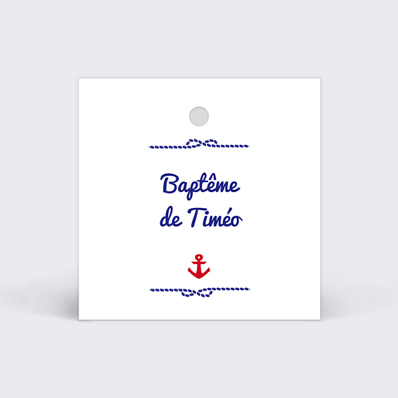 Etiquette baptême Marin
