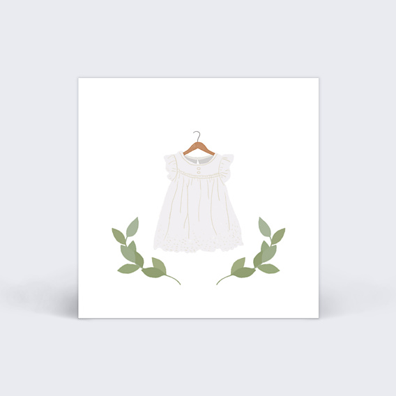 Etiquette baptême Petite Robe Blanche
