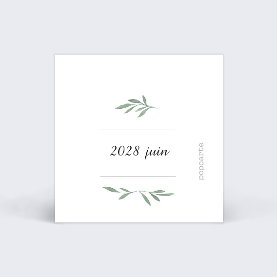 Etiquette baptême Couronne Verdoyante Verso