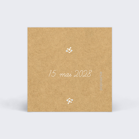 Etiquette baptême Dentelle Kraft Verso