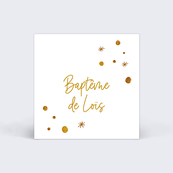 Etiquette Baptême Golden Dots