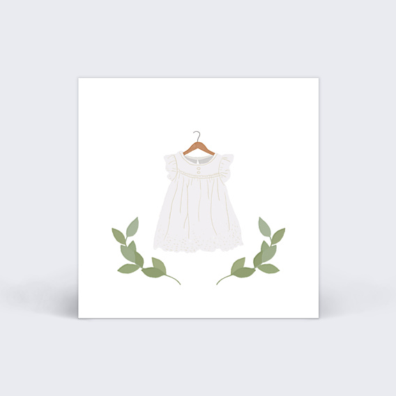 Etiquette baptême Petite Robe Blanche