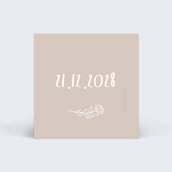 Etiquette baptême Colombe au Crayon Verso