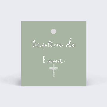 Etiquette Baptme Couronne avec Croix