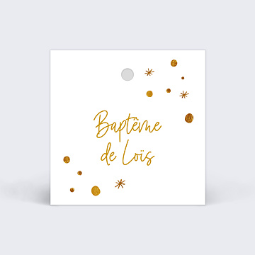 Etiquette Baptme Golden Dots