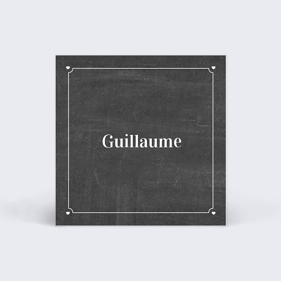 Etiquette baptême Ardoise Verso