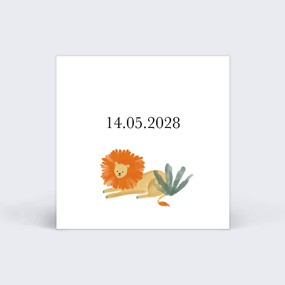 Etiquette baptême Amis de la jungle Verso