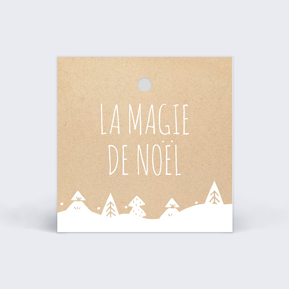 Étiquette de Noël Craft et sapin