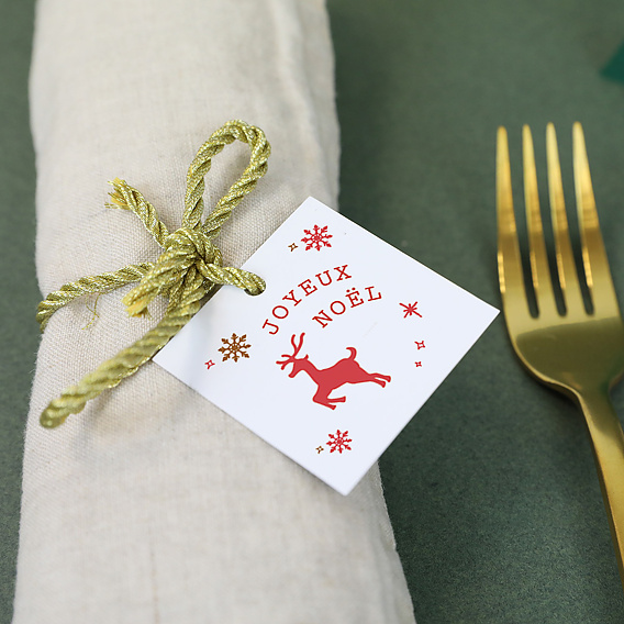 Etiquette de Noël Renne Joyeux