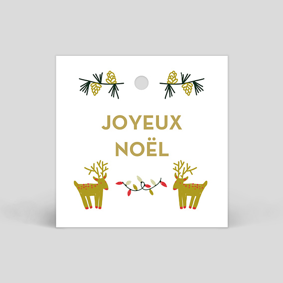 Étiquette de Noël Rennes de noël